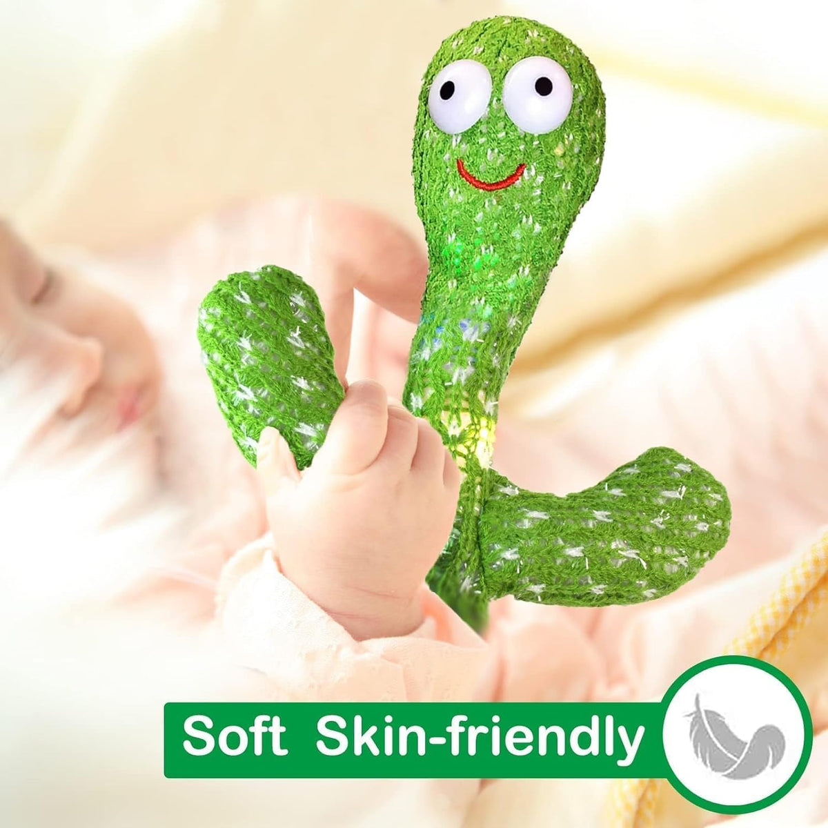 Kartclicks Rechargeable Talking and Dancing Cactus Toy with Voice Recording, Music & LED Lights