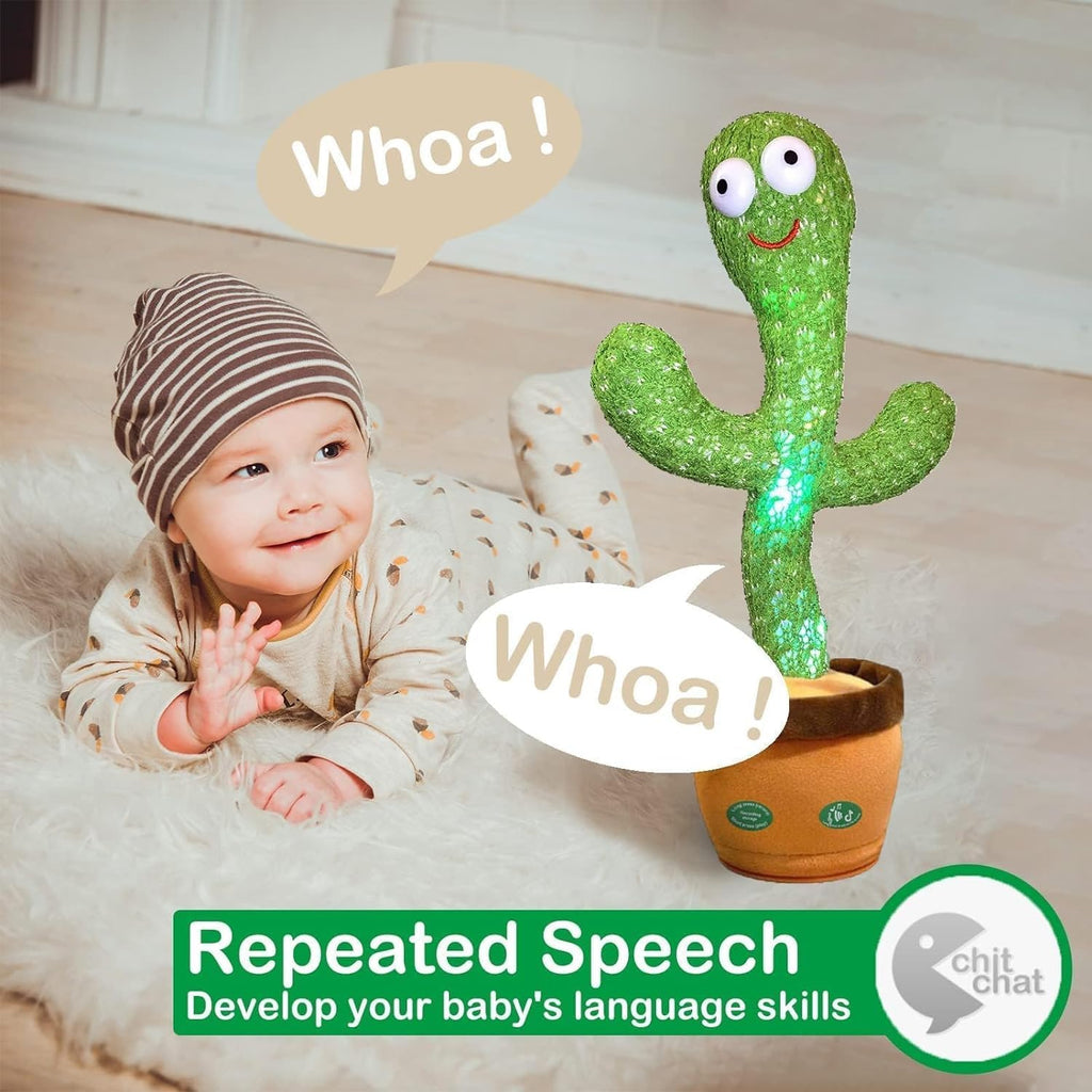 Kartclicks Rechargeable Talking and Dancing Cactus Toy with Voice Recording, Music & LED Lights