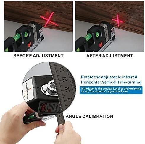 Kartclicks 4-in-1 Multipurpose Laser Spirit Level with 8ft Measuring Tape, Triple Bubble Vials & Standard Metric Ruler